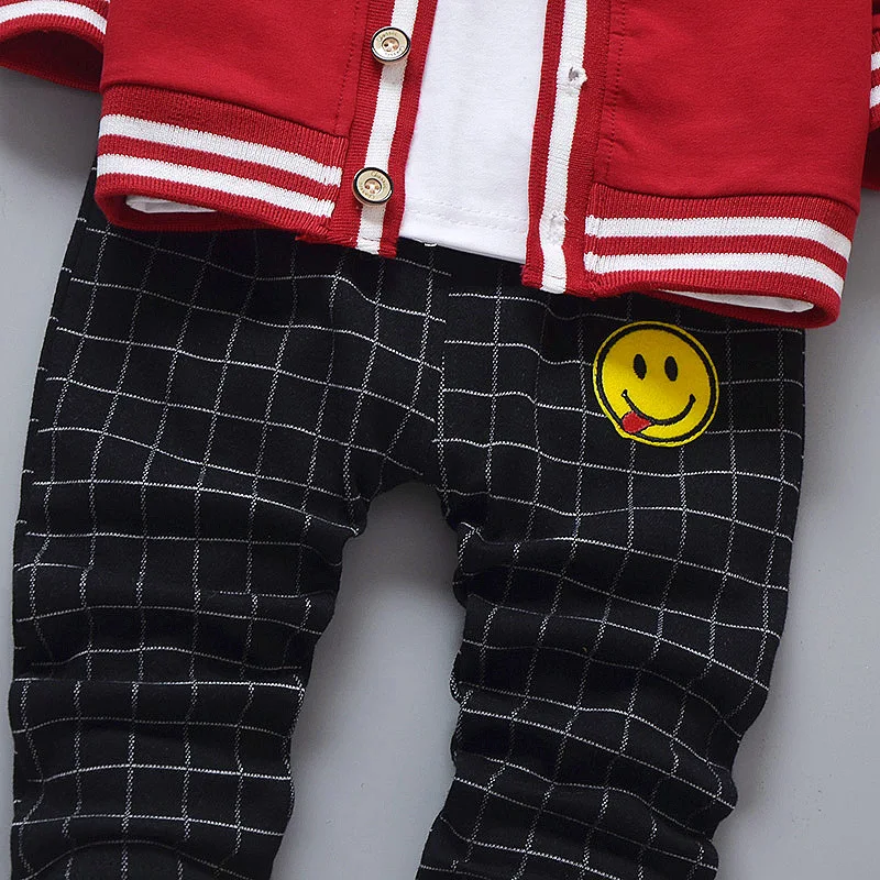 Для мальчиков BibiCola 3 шт. комплекты одежды Новорожденные повседневные пальто +