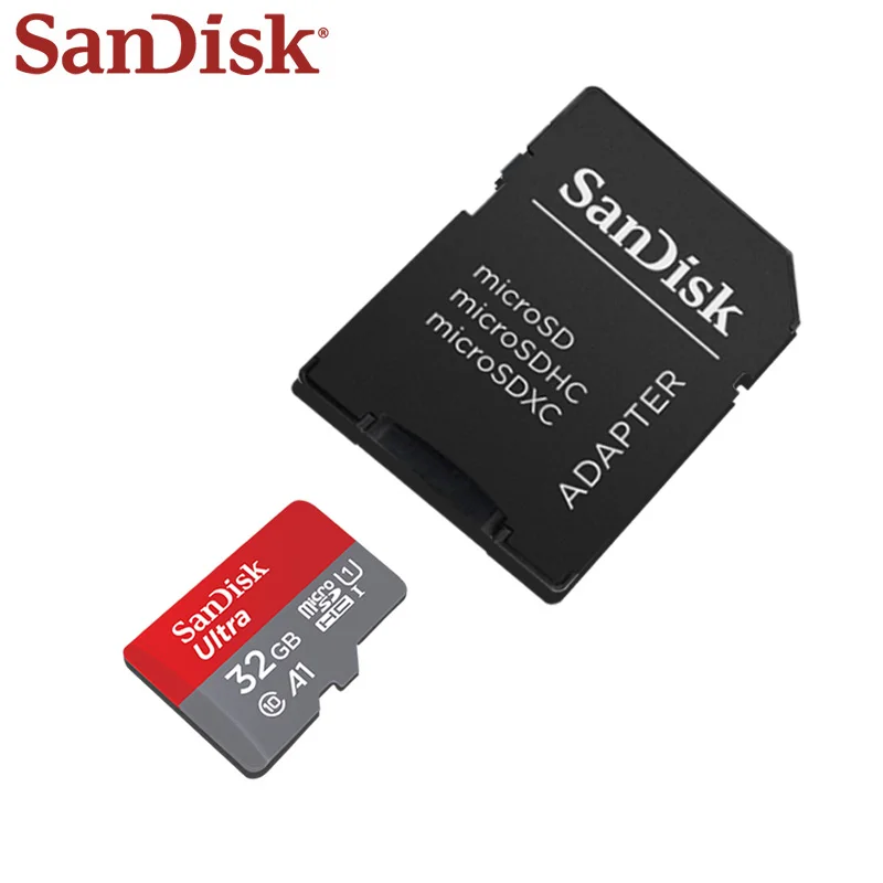 Двойной Флеш-накопитель SanDisk слот для карт памяти ультра Micro sd-карта Class 10 128 ГБ TF card 64 ГБ 32 ГБ оперативной памяти, 16 Гб встроенной памяти, A1 до 98 МБ/с. SDHC/SDXC Для телефонный стол