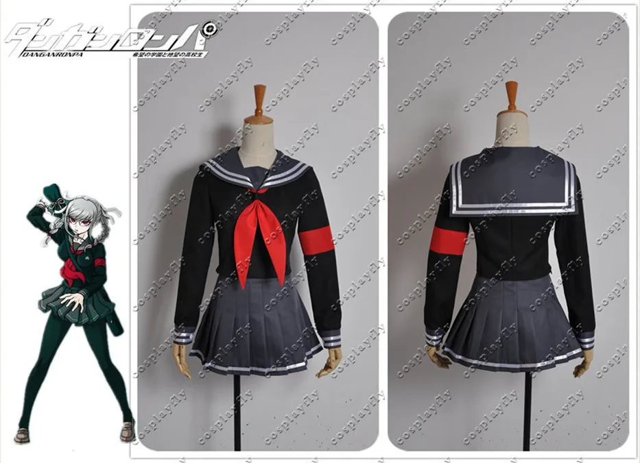 Dangan-Ronpa Peko Pekoyama Danganronpa костюм для косплея женский костюм моряка одежда серый парик с хвостиками Свободный парик Кепка