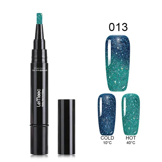 LM-013 LEMOOC, 5 мл, Термальный, меняющий цвет, Гель-лак для ногтей, ручка Vernis, полуперманентный, УФ-гель, Радужный, голографический, замачивающийся, Гель-лак - Цвет: LM-013