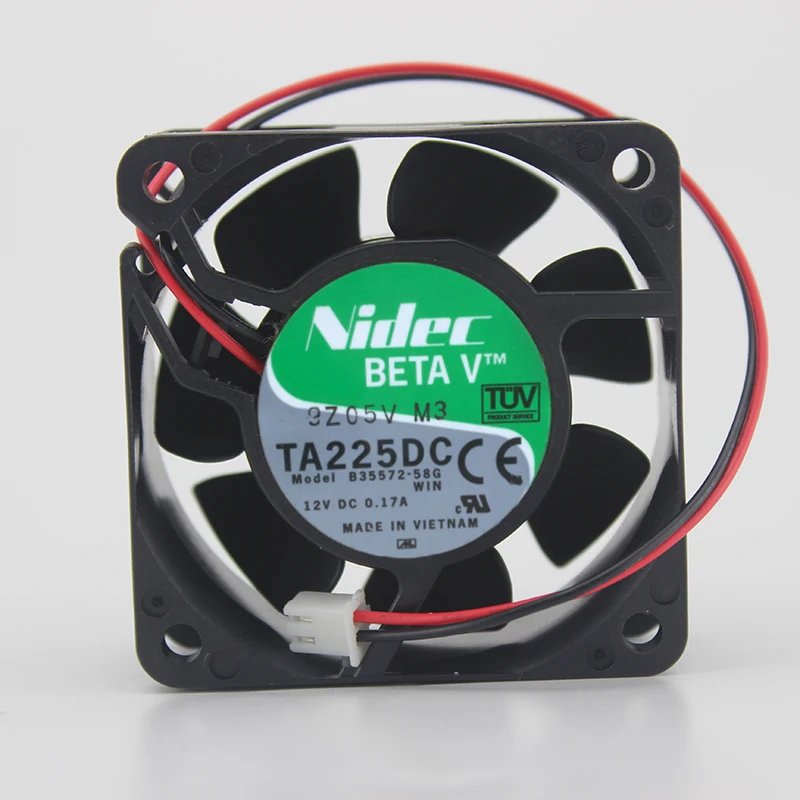 Оригинальный NIDEC TA225 B35572 58G DC 12V 0.17A 6 см 2 шт/комплект линии Питание коробка Сервер