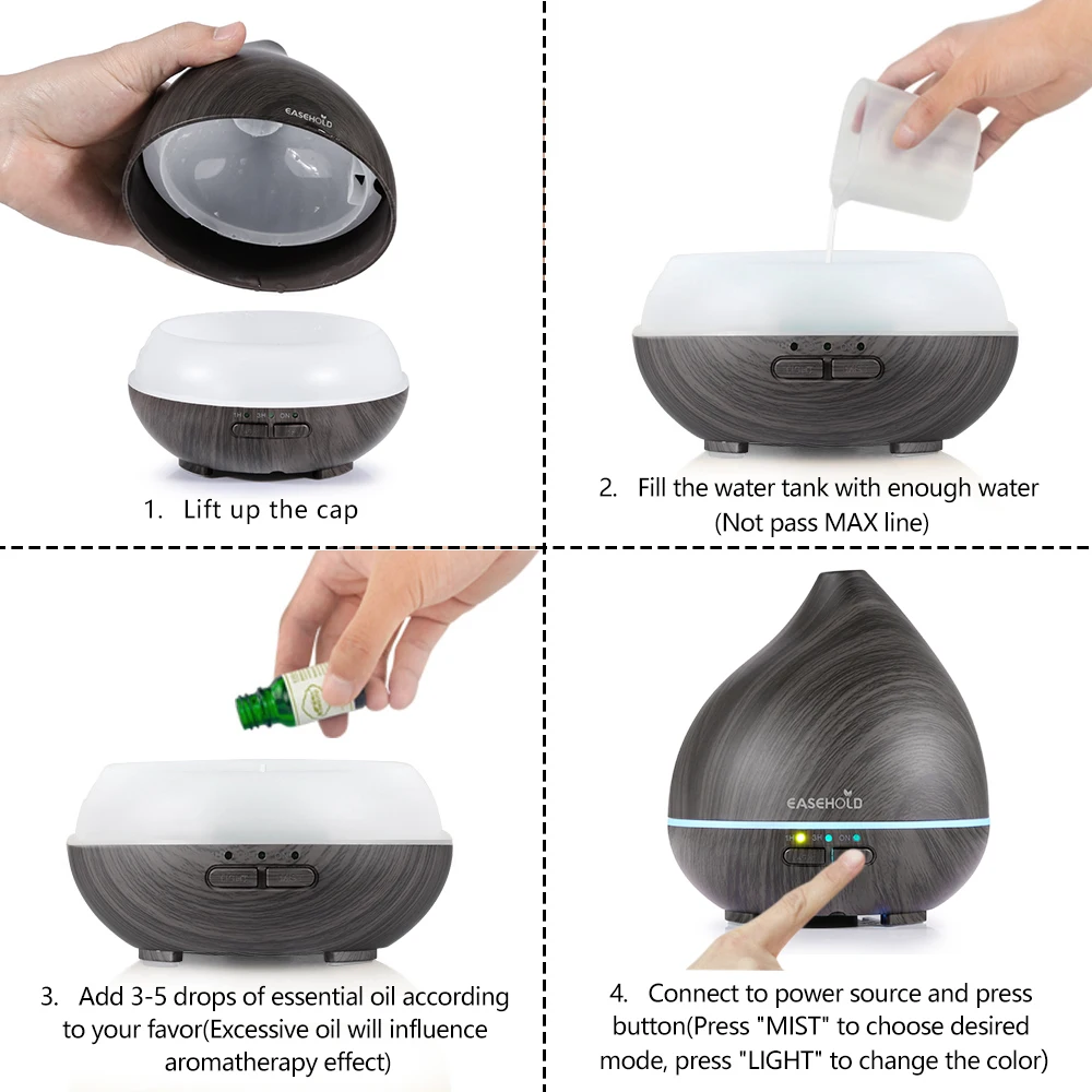 EASEHOLD RU 150 мл эфирное масло диффузор древесины ультразвуковой увлажнитель