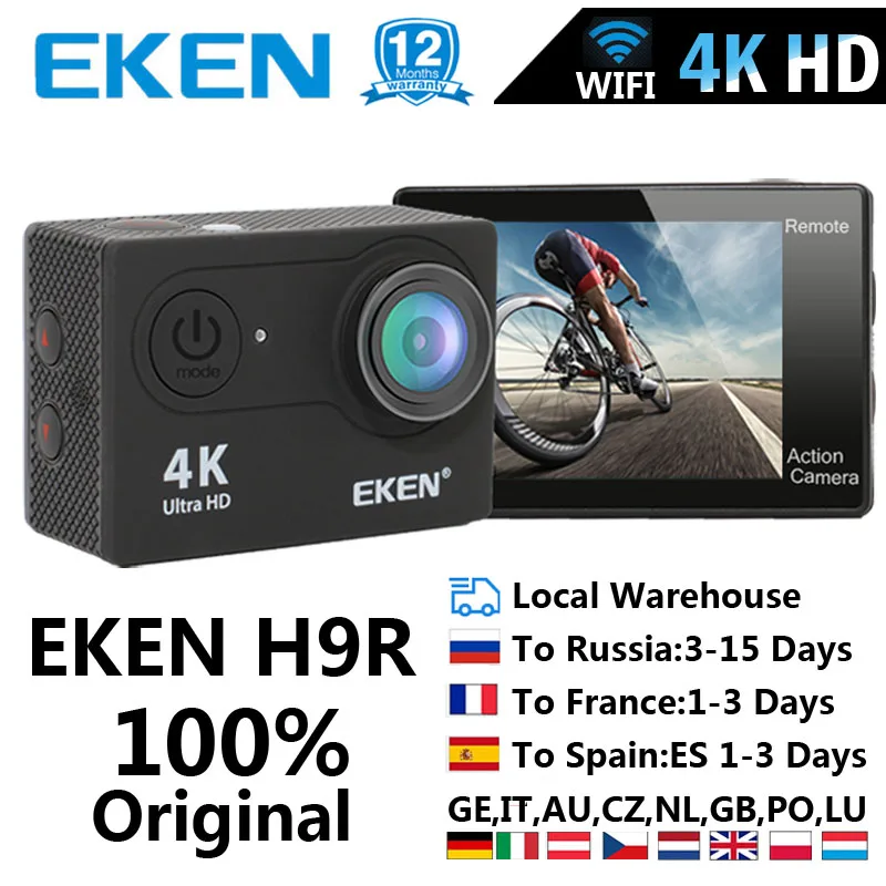 EKEN H9R/H9 экшн камера Подводный Водонепроницаемый Ultra HD 4 K/25fps WiFi 2 0 &quot170D шлем