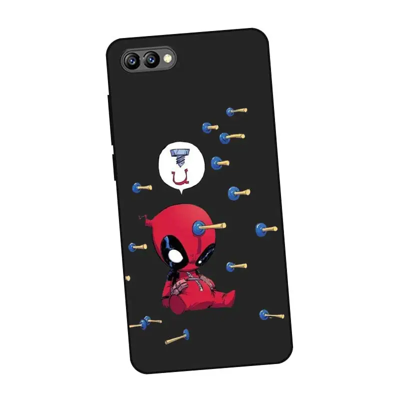 Роскошный Черный силиконовый чехол P037 Deadpool для huawei Honor 6A 6C 6X 7C 7X8 Lite Pro |