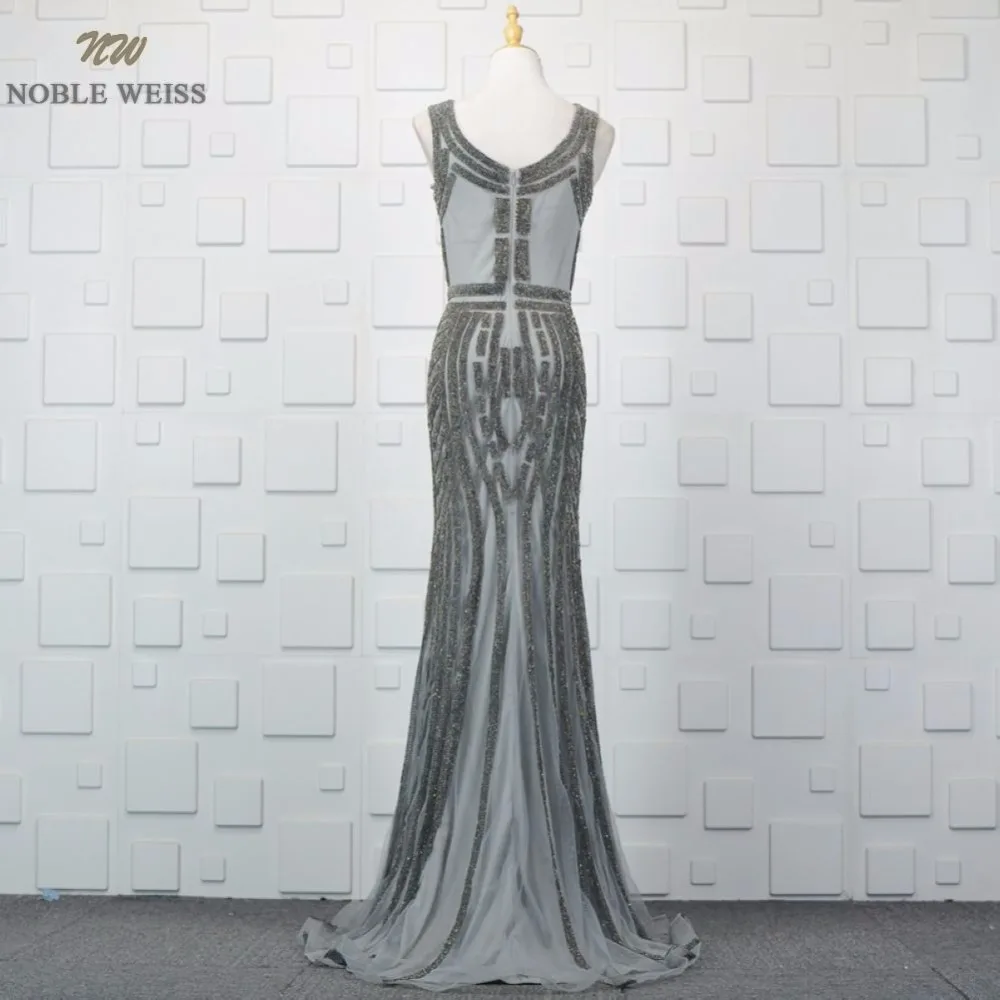 Благородные WEISS Длинные Серые Выпускные платья 2019 vestido de festa роскошное Русалка без