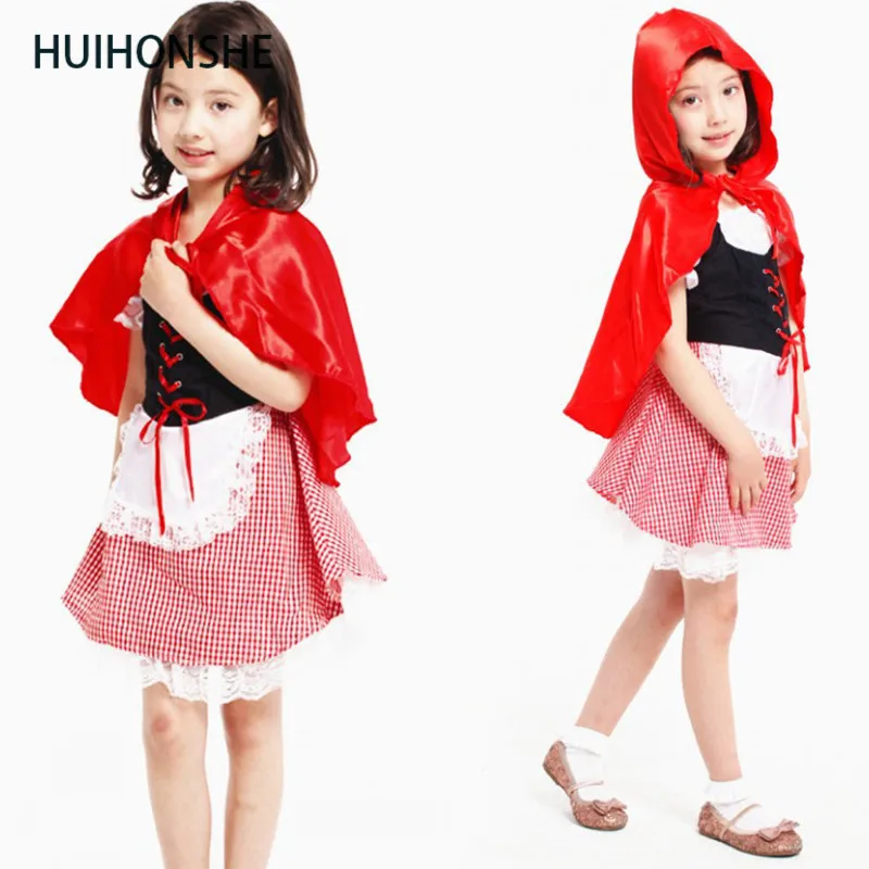 HUIHONSHE/красный костюм для девочек с капюшоном верховой езды сказочная одежда