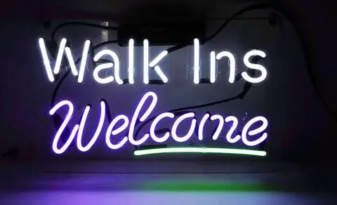 

Walk Ins Welcome Glass Neon Light Sign