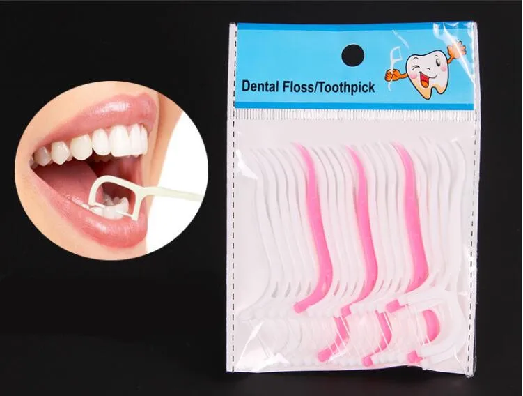 Одноразовая зубная нить KESMALL 100 шт./лот|toothpick floss|teeth stickfloss picks |