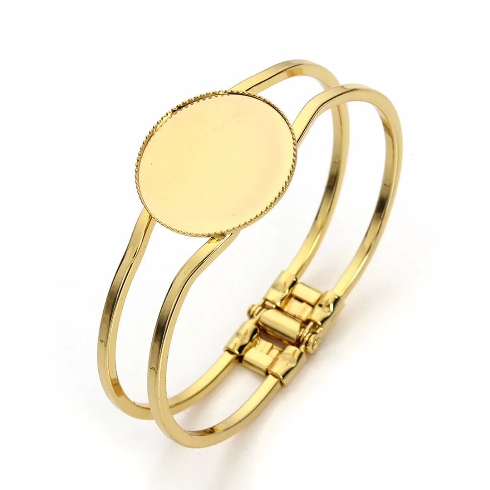 Модные браслеты золотого цвета настройки браслетов Подходит кабошон камея