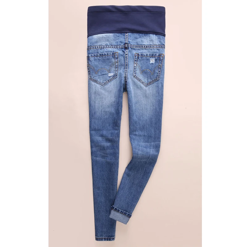 Брюки Джинсы Одежда для беременных прямые джинсы брюки рваные живота