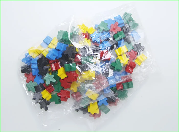 Многоцветный 150 шт деревянные игровые штуки/пешка/Шахматы Meeples Carcassonne 16 мм* 16 мм для настольной игры - Цвет: Многоцветный
