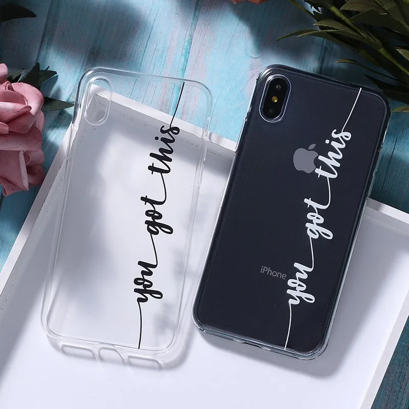 Пары телефон чехол для iPhone 6 6s 7 8 Plus 5 5S SE Письмо Любовь Прозрачный X XR XS Max Мягкий ТПУ