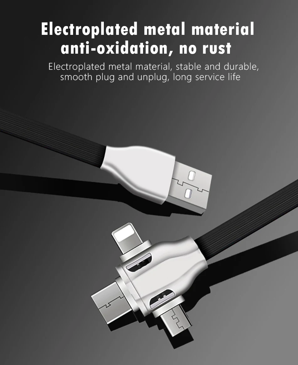 NOHON 3 в 1 USB кабель 8 Pin Micro usb type C кабель для iPhone 8 7 Plus X XS MAX XR Быстрая зарядка для samsung Android телефонный шнур