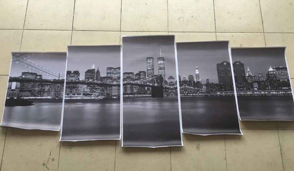 Черно-белая искусственная фотография на холсте печать заказ-современная ночная