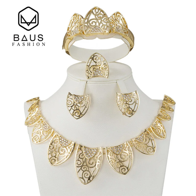 BAUS 2017 модные африканские бусины комплект ювелирных изделий Изысканный резной
