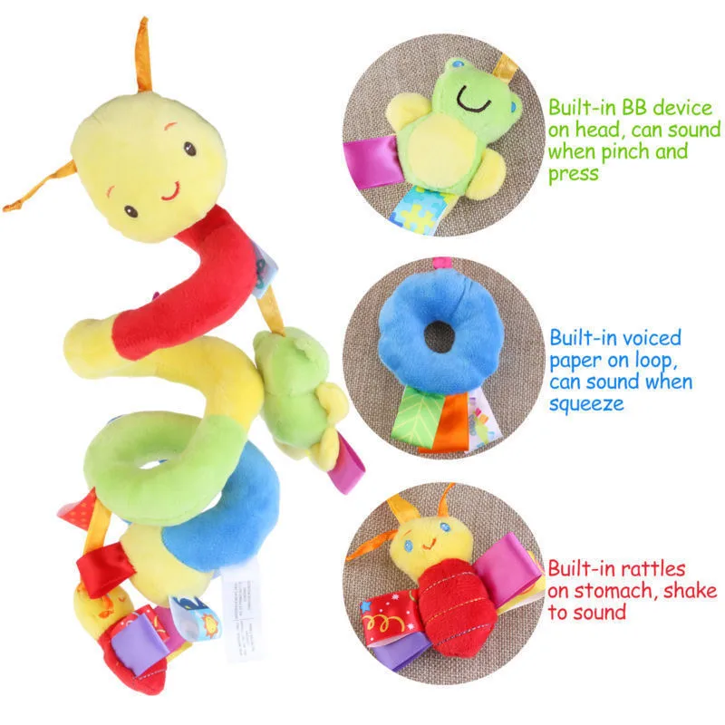 Милые игрушки-погремушки для малышей, музыкальная Мобильная игрушка для малышей, Мягкий прорезыватель для малышей, погремушки-животные для новорожденных, мобильная кроватка, ручной звонок