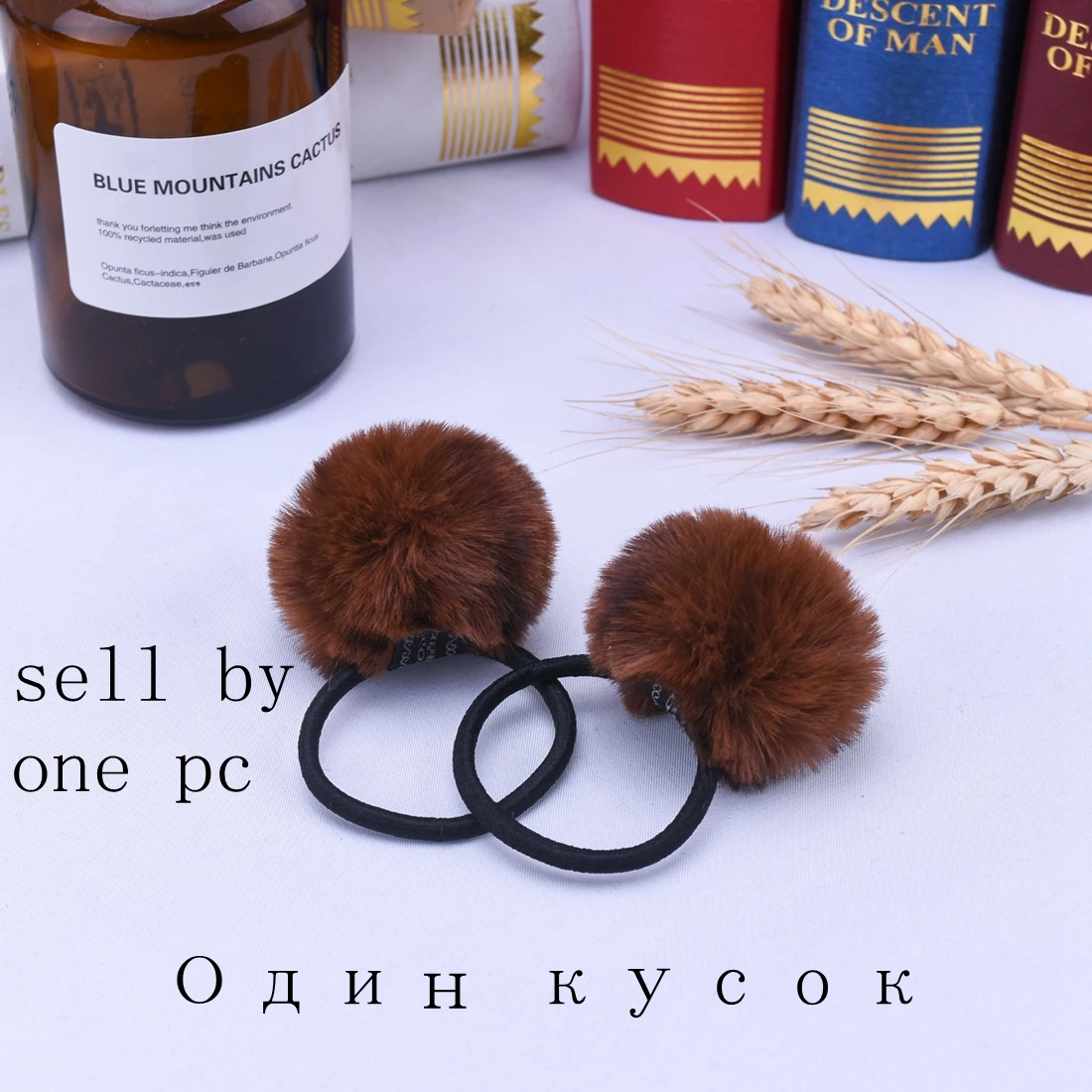 1 pc 1 шт., заколки для волос для девочек, с помпоном, с меховым бантом, эластичная лента для волос, леопардовый дизайн, новые модные детские резинки, держатель для конского хвоста, кольцо - Цвет: 1 pc