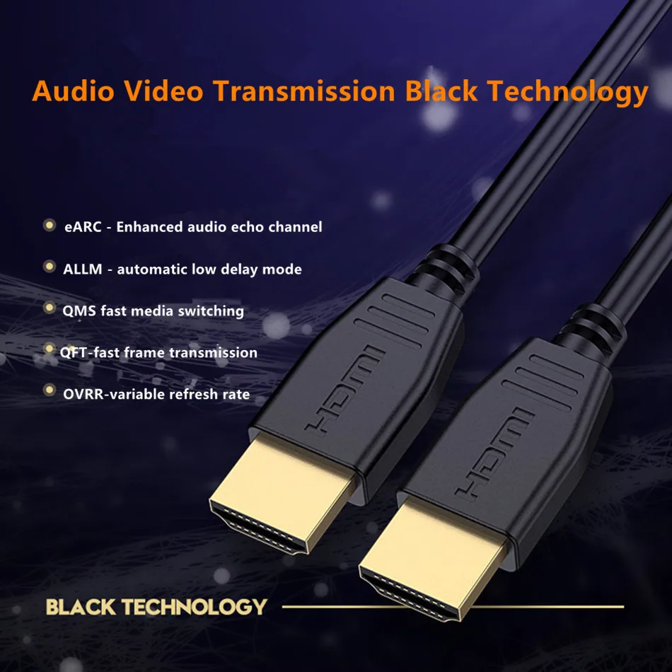 Волоконно-оптический HDMI 2,1 8K HDMI кабель 120 Гц 48 Гбит/с для HDR проектора ТВ Компьютера Соединительный шнур оптический hdmi Кабель 1,8 м черный