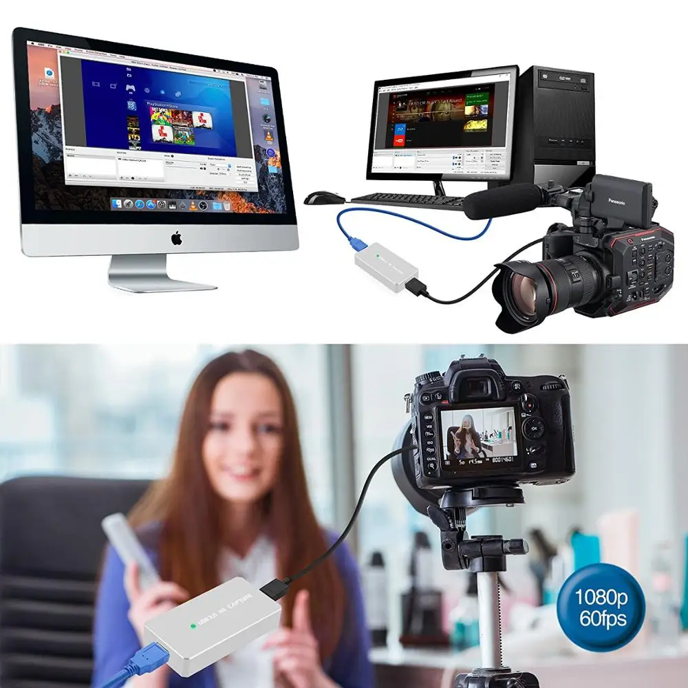 Y & H USB3.0 Карта видеозахвата HDMI compatibleI USB игра захват Регистраторы HD 1080P 60fps