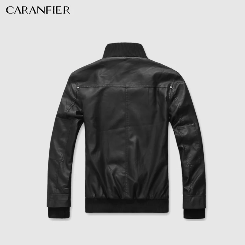 CARANFIER мужские кожаные куртки зимние теплые пальто мужские с отложным воротником с капюшоном Искусственная верхняя одежда мотоциклетная байкерская куртка ветрозащитная