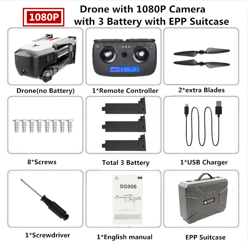 W6 1080P EPP Box SG906 Радиоуправляемый Дрон wit 5G 4K wifi камера gps Дрон бесщеточный селфи Дрон складной Квадрокоптер с камерой VS SJRC F11 JJRC X9 Дрон - Цвет: W6 1080P EPP Box