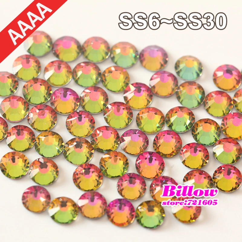 2028 SS6~SS30 High Quality Rainboe Hot Fix Rhinestone Glitter Crystal Flatback Strass Iron On for Clothes B3323 | Дом и сад