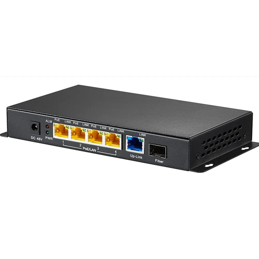48 В PoE коммутатор 5 Порты 10/100/1000 м gigabit sfp Волокно инжектор IEEE802.3af/AT PD оборудование