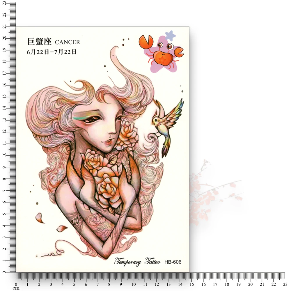 Тату-наклейки водостойкие с 12 созвездиями и раком для мужчин женщин | Красота