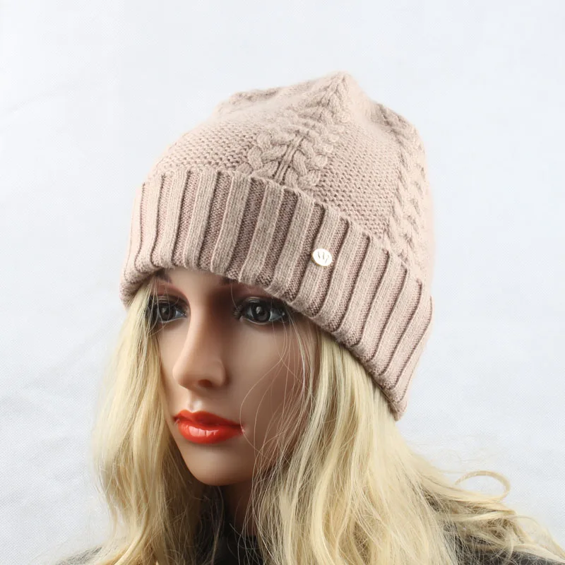 2019 Брендовая женская зимняя шапка Вязаная кашемировая Шерстяная Шапка бини