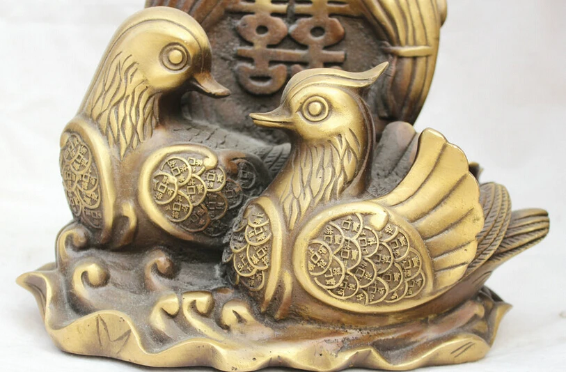 SCY S5755 9 &quotКитайская фэншуй медная мандариновая утка монеты дерево богатства
