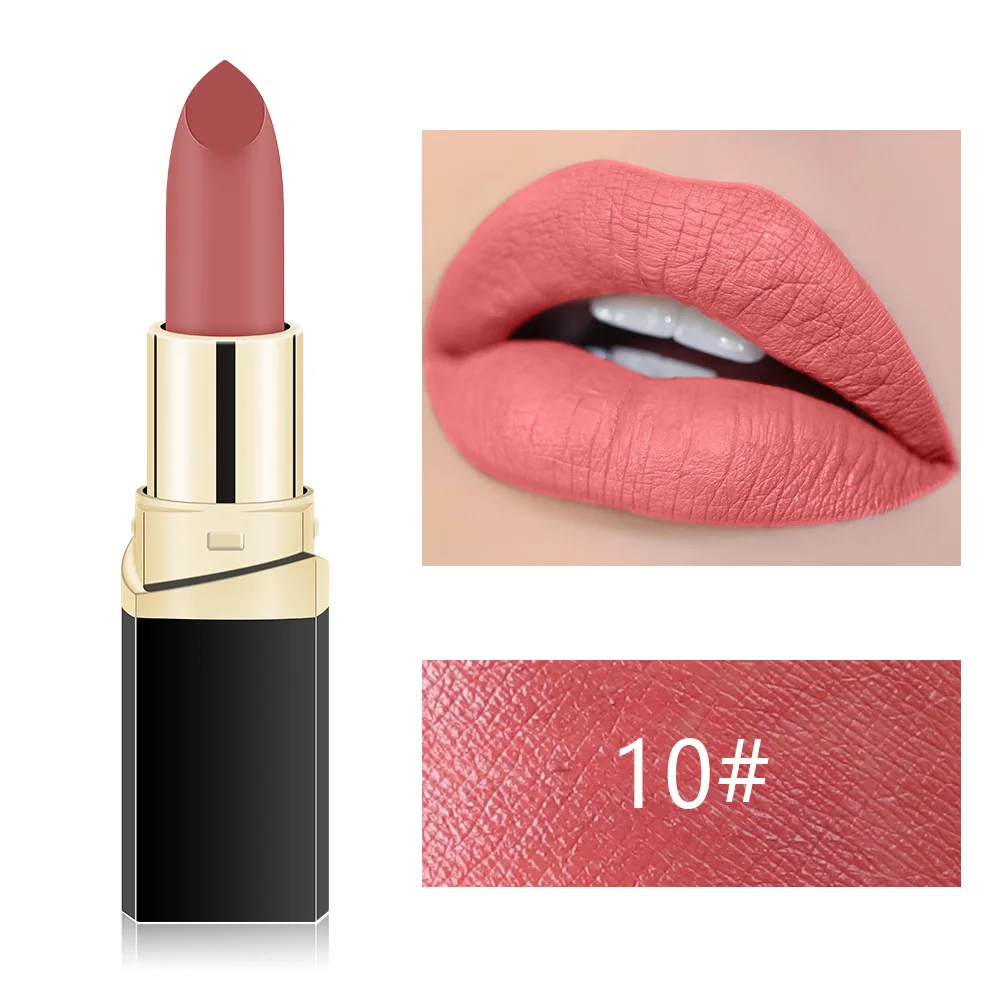 24 цвета матовая губная помада водостойкая Обнаженная Красная губная помада стойкий бархатный макияж губ Косметика мисс Роуз матовый блеск для губ - Цвет: 10