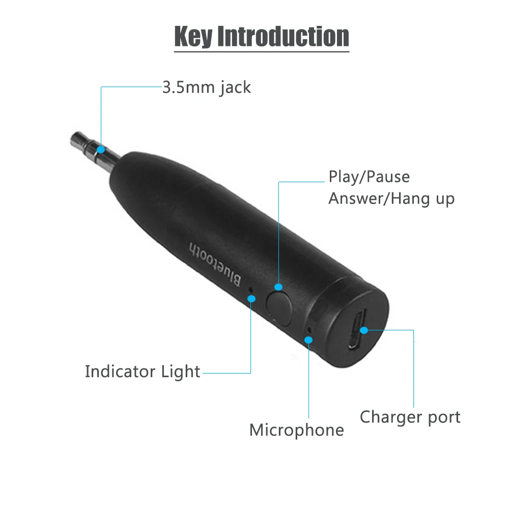 JINSERTA мини комплект беспроводной связи Bluetooth для автомобиля Hands free 3,5 мм разъем Bluetooth аудио приемник адаптер AUX для динамика наушников