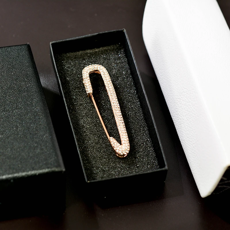 Length6.5cm модная обувь на подъеме со стразами золотые/серебряная куртка пальто с отложным воротником модная женская брошь товара аксессуары для одежды подарок