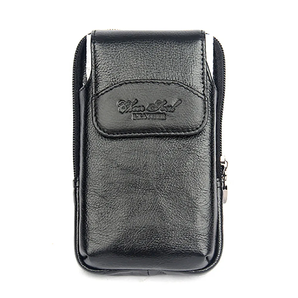 

Men Genuine Leather Cell/Mobile Phone Case Cover Skin Fanny Pack Bag Belt Purse Pouch 4.5/5.5 Inch Male Cowhide Waist Pack Bags