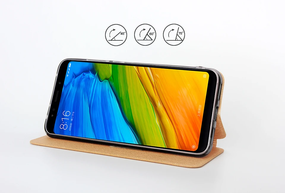 Чехол CAPAS для Redmi 5 Plus умный флип чехол из искусственной кожи с функцией