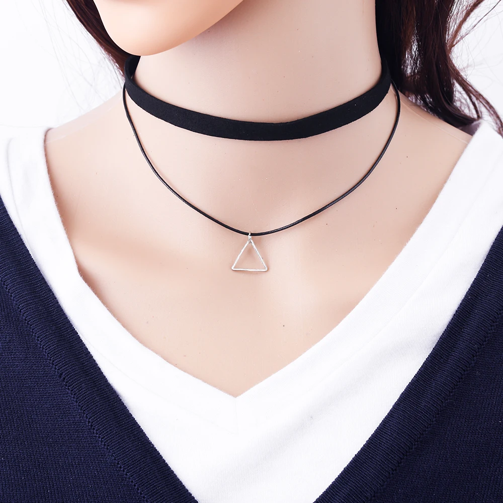 FAMSHIN Многослойные Чокеры ожерелье s для женщин треугольник геометрическое с