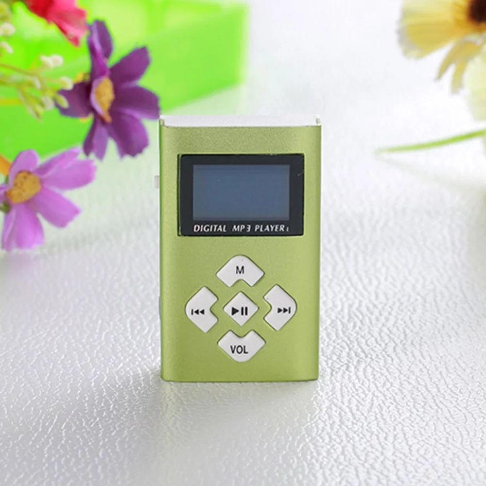 Портативный MP3 музыкальный плеер с 1," ЖК-экраном мини-зажим TF слот для карт USB MP3-плееры+ наушники музыкальный плеер