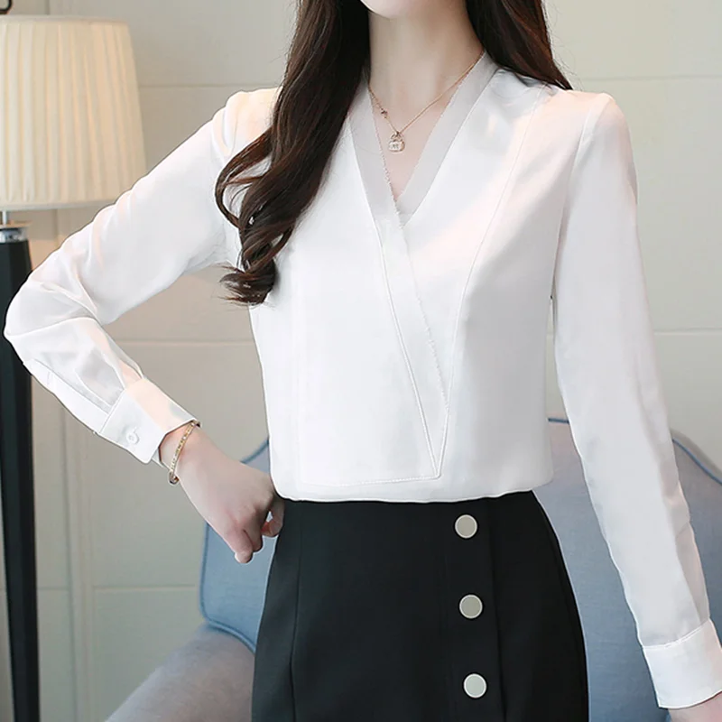 Женские рубашки шифоновая блуза женская Blusas Mujer De Moda 2018 офисные женские белые для