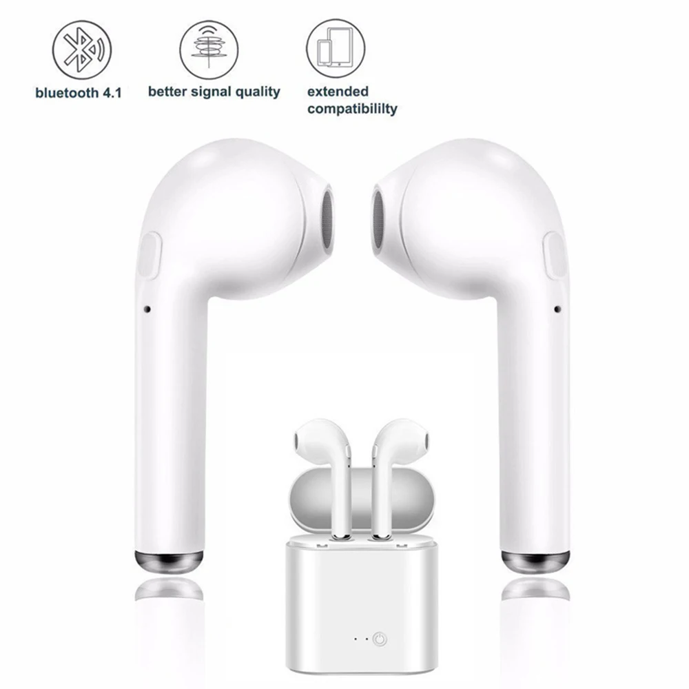 Новинка i7s TWS Bluetooth наушники беспроводные наушники с зарядным устройством Спортивная гарнитура для iphone android xiaomi Мини гарнитура