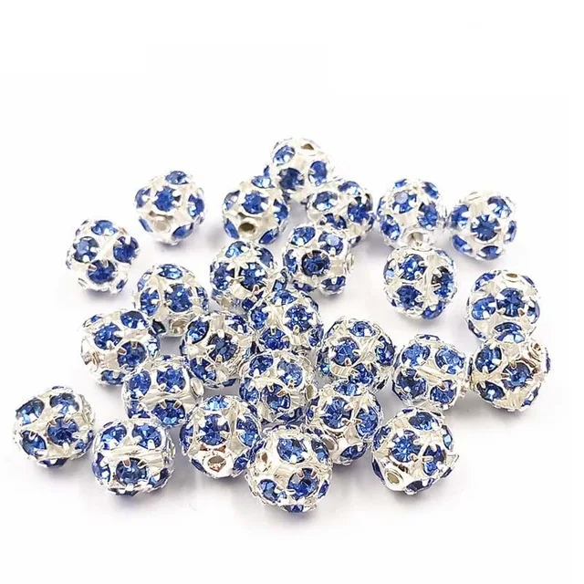 Light blue Круглые стразы, 10 шт., шарики для изготовления ювелирных изделий, высокое качество, сделай сам,, для браслета, ожерелья, Новинка - Цвет: Light blue