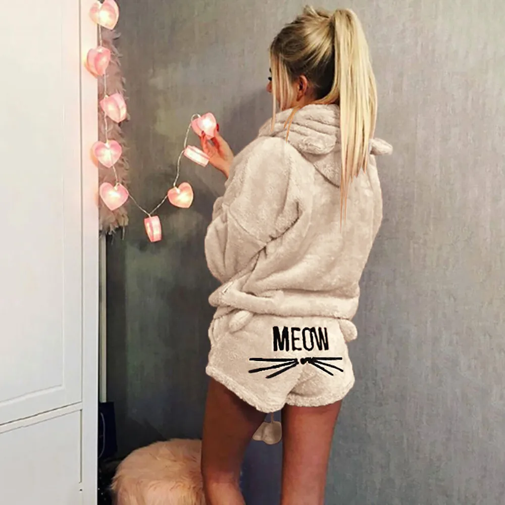 Pijama bonito, женские пижамные комплекты, Осень-зима, фланелевые, Мультяшные, теплые пижамы, Женская домашняя одежда, пижамы с животными, женская пижама с кошкой
