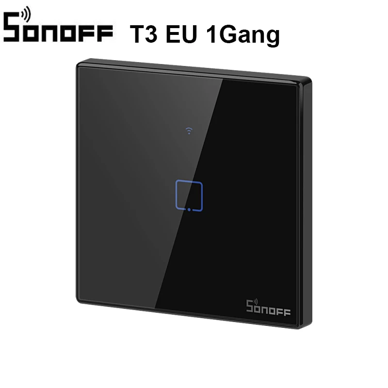 T3 EU 1Gang Интеллектуальный выключатель света Sonoff T3 T2EU 86 Размеры 1/2/3 серии TX 433 МГц RF Дистанционное управление переключатель Wi-Fi с границы ewelink Управление домашней автоматизации - Bundle: T3 EU 1Gang