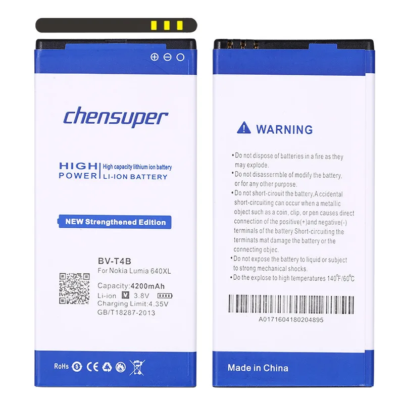chensuper BV-T4B 4200mAh Battery for Nokia Microsoft Lumia 640XL RM-1096 RM-1062 RM-1063 RM-1064 RM-1066 640 XL BVT4B | Мобильные