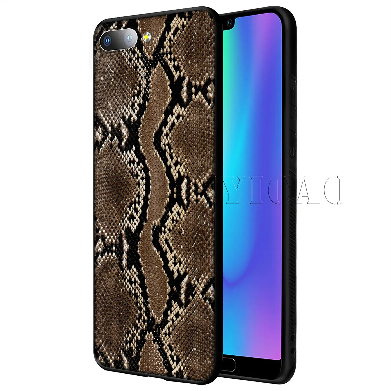 IYICAO Snake Skin DIY Leopard Drawing Soft Case for Huawei Y9 Y7 Y6 Prime 2019 Cover Honor 20 8C 8X 8 9 9X 10 Lite 7C 7X 7A Pro |