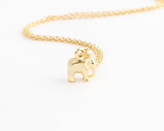 Ожерелье с серебряным слоном маленькое Очаровательное ожерелье минималистичное