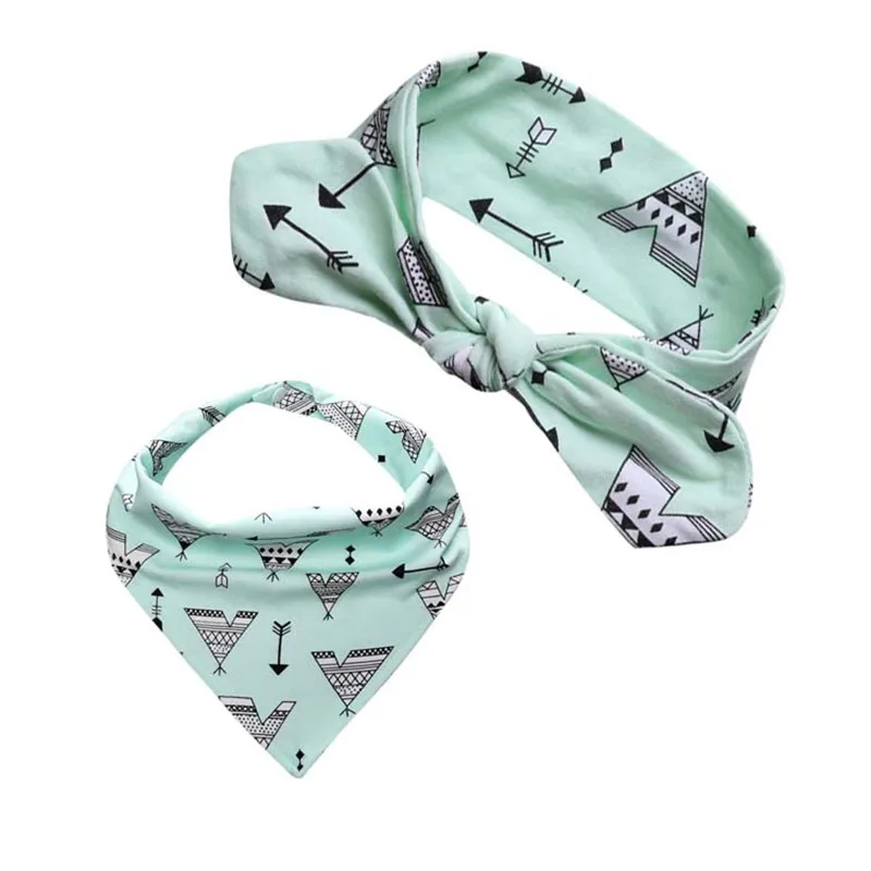 RDP-019 Baby bibs and headband infant bib baby boys girls 2 pcs Soft cotton cute gift bebe photo prop | Детская одежда и обувь