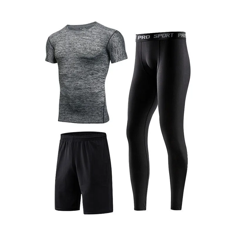 Men sportswear-3-8 Мужская спортивная одежда, дышащие быстросохнущие спортивные костюмы, компрессионная одежда для тренажерного зала, фитнеса, тренировок, занятий спортом, бега, набор для мужчин - Цвет: Men sportswear-3-8