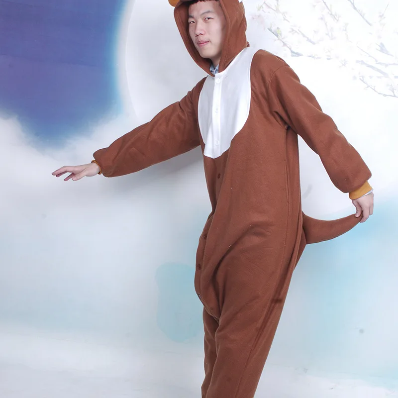 Флисовый хлопковый костюм унисекс для взрослых пижама с рождественским оленем