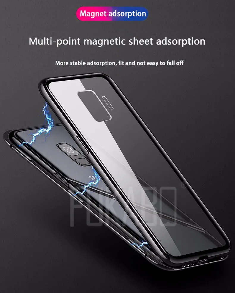 Магнитный защитный чехол для телефона samsung Galaxy A50 A70 A7 S10 E S9 S8 Plus защитный чехол для Note 8 9 стеклянная задняя крышка