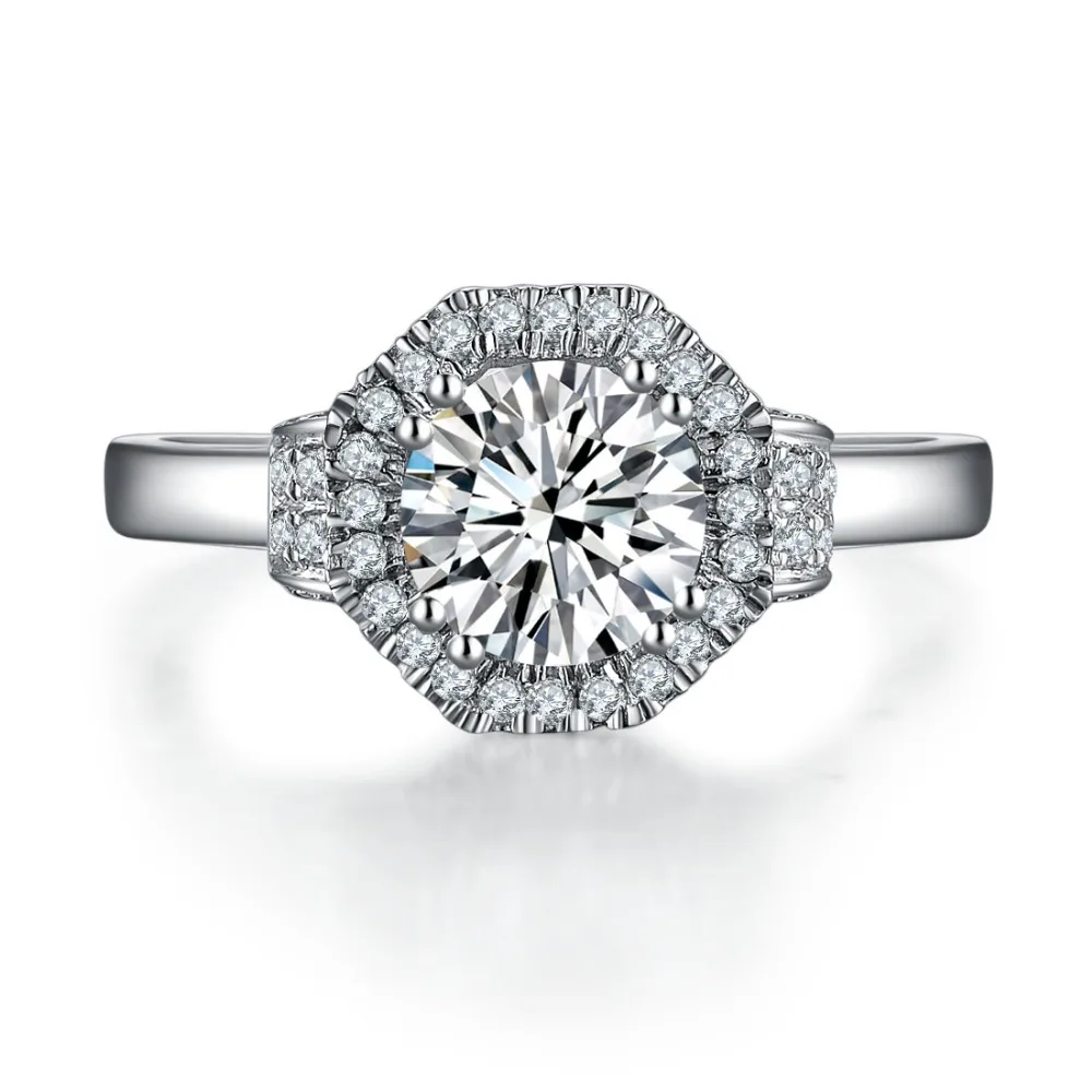 

Женское Обручальное кольцо с муассанитом, ювелирное изделие из стерлингового серебра с натуральным бриллиантом 1 карат